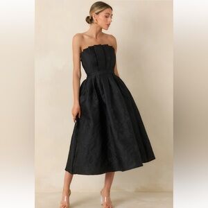 THE GENEVIEVE BLACK JACQUARD DRESS